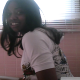 This Black Beauty is pooping again in two scenes in this razor sharp video. First very watery; later followed by heavier plops and sighs. She shows us her poop in the toilet. Audio may not be genuine. About 3.5 minutes.